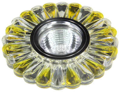 купить Светильники светодиодные декоративные FT 991 CHWYL, Светильник " De Fran " под светодиодную лампу и с торцевой светодиодной подсветкой 15SMD 3Вт, хром + зеркальный прозрачный + желтый 4000К
