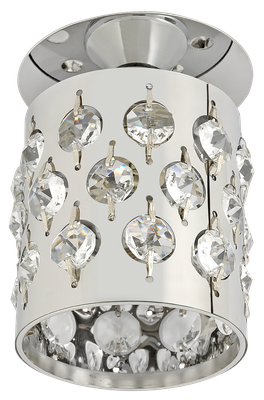 купить Светильники галогенные, точечные со стеклом FT 877 c, Светильник " De Fran " "Подвеска" "Цилиндрический", хром + прозрачные кристаллы