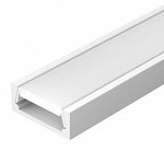 купить Алюминиевый профиль для Ленты K262-2AMWH, Профиль накладной  д/LED лент 3528/5050 (лента <=10мм) +PC матовый+заглушки+крепеж-4, белый