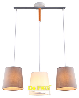 купить Люстры, подвесы, бра. AP-997-3 WT+MIX, Люстра " De Fran " Абажур, белый + серый