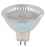 купить Распродажа Лампы Светодиодные MR 16 SMD 48, Лампа светодиодная 48 SMD, 230 Лм, 120°, " De Fran ", со стеклом 3000К