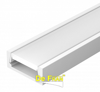 купить Алюминиевый профиль для Ленты K262-2AMWH, Профиль встраиваемый  д/LED лент 2835/5050/СОВ и др.<=10мм, +PC матовый + заглушки + крепеж-4, белый