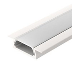 купить Алюминиевый профиль для Ленты K251-2AMWH, Профиль встраиваемый  д/LED лент 3528/5050 (лента <=10мм) +PC матовый+заглушки, белый